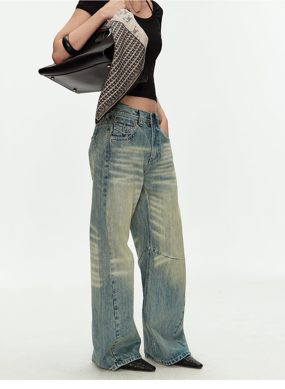 MADWITCH CURVED LEG VINTAGE WIDE JEANS #GPC9820
