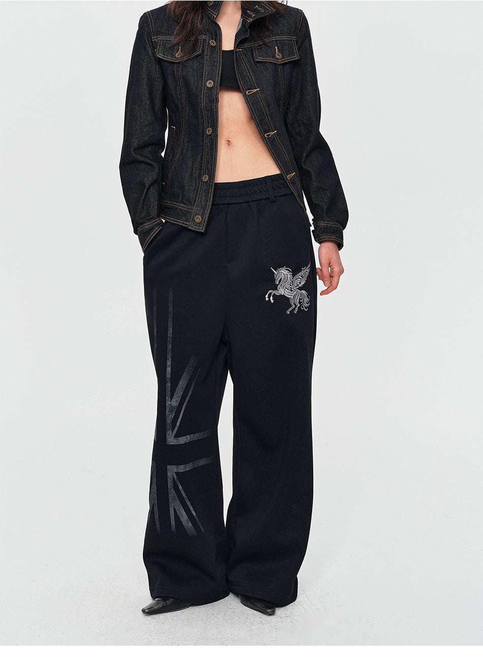 MADWITCH UNICORN STAR WIDE-LEG SWEATPANTS #C1029