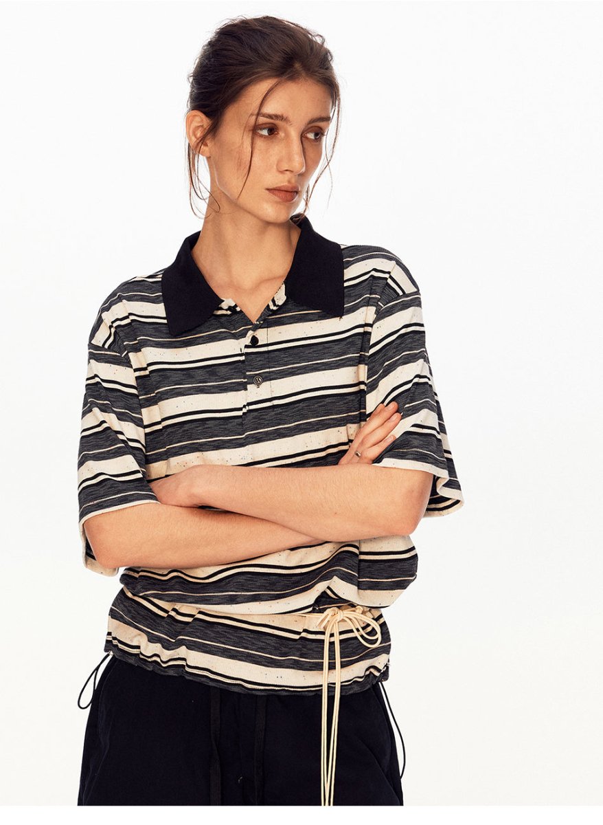 MADWITCH VINTAGE STRIPE POLO TEE PL013 - MadWitch Store