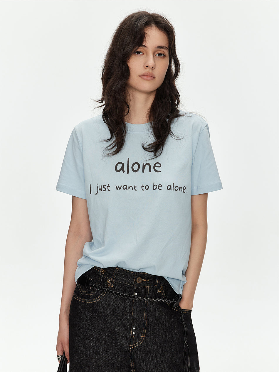 MADWITCH LETTER PRINT COUPLE TEE #MD4330