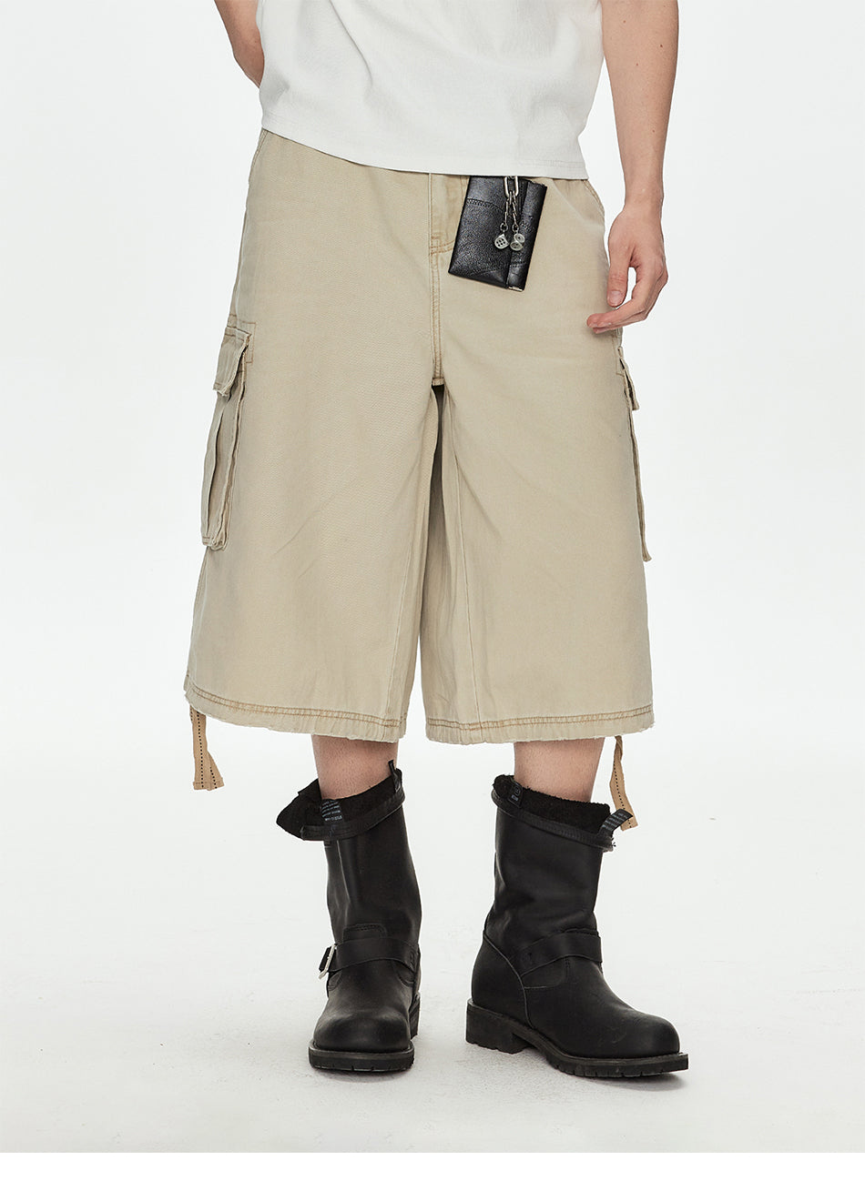 MADWITCH DRAWSTRING CARGO CROP PANTS #CK3510D