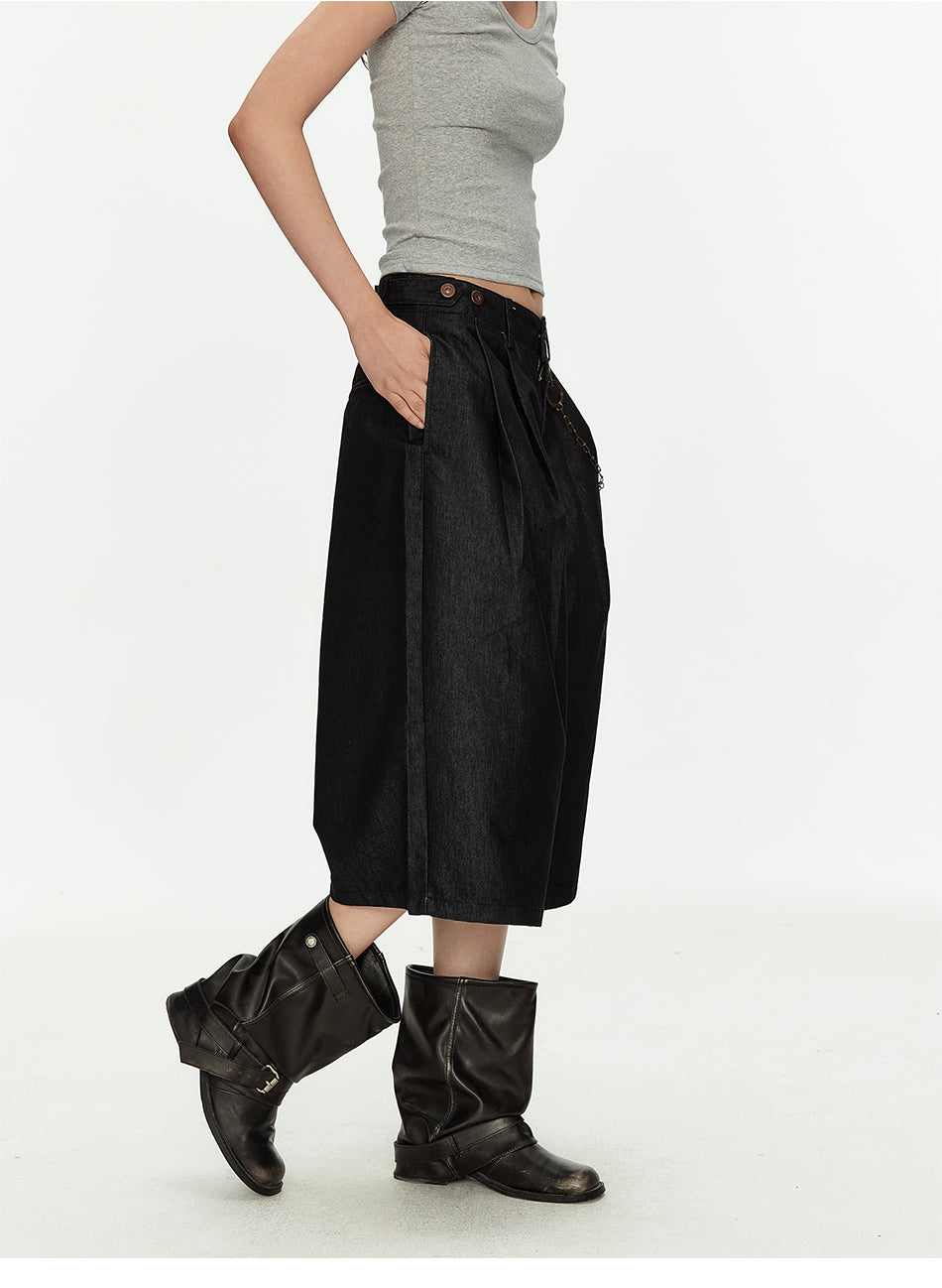 MADWITCH VINTAGE PLEATED CROP PANTS #CK273D