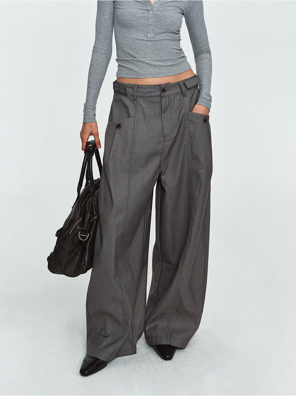 MADWITCH ADJUSTABLE TAILORED WIDE-LEG TROUSERS #26203