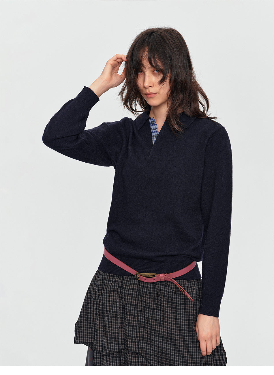 MADWITCH CONTRAST-COLLAR PLAID WOOL-BLEND CARDIGAN #11889