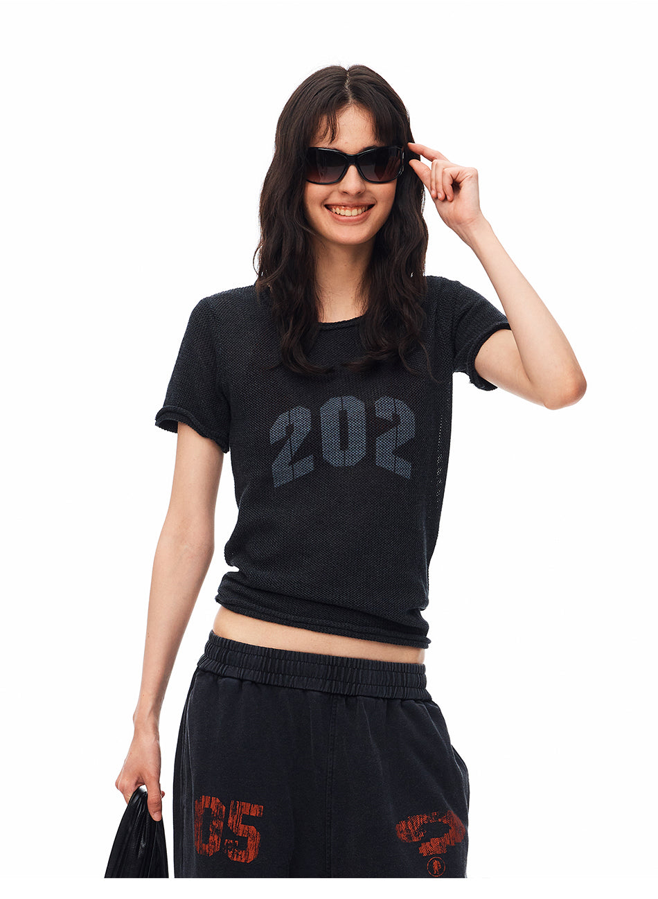 MADWITCH VINTAGE WASHED DISTRESSED KNIT SHORT-SLEEVE T-SHIRT #MYC020