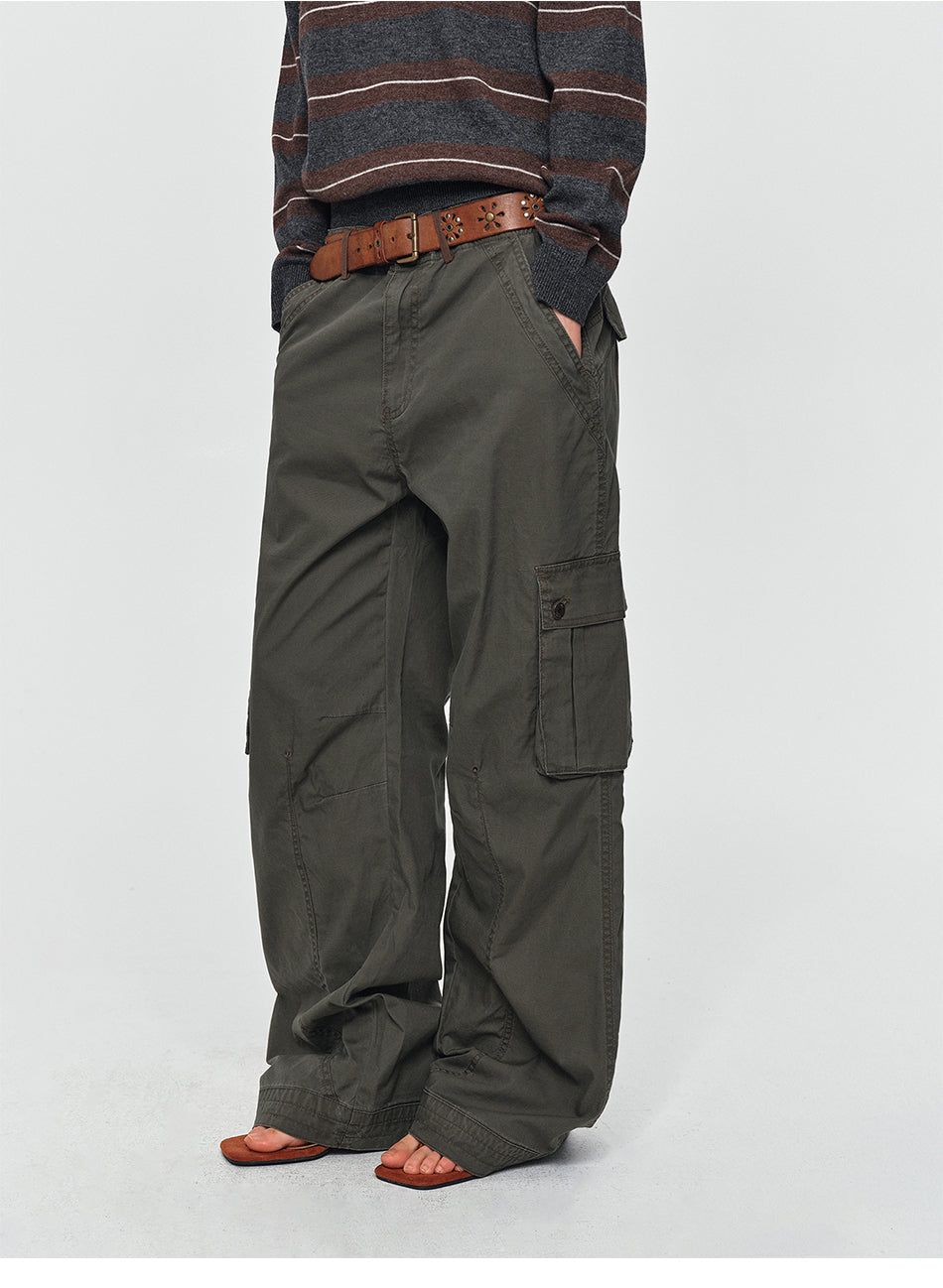 MADWITCH PANELED MULTI-POCKET CARGO PANTS #CK61019