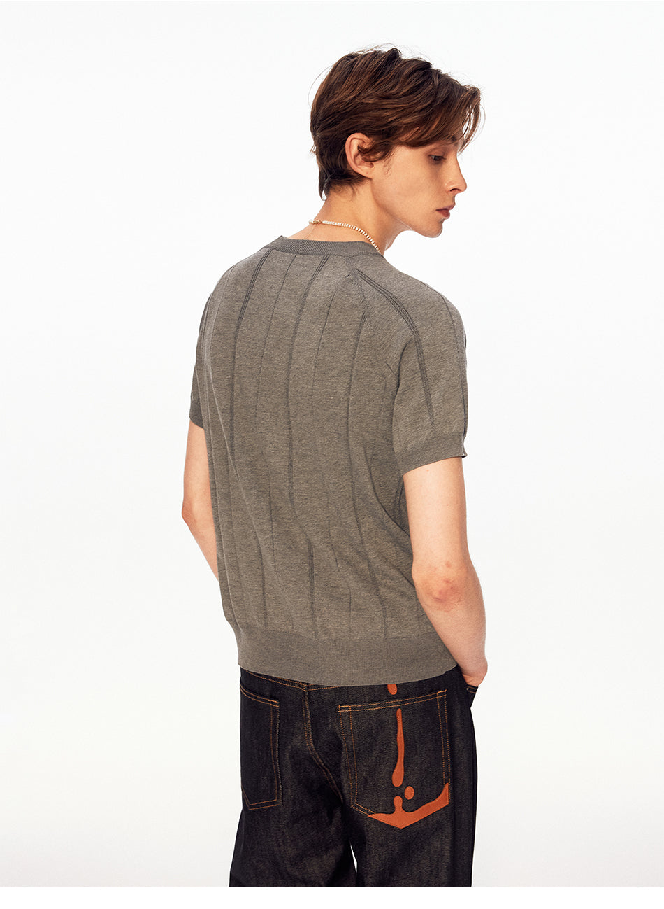 MADWITCH RIBBED RELAXED KNIT TEE #26047