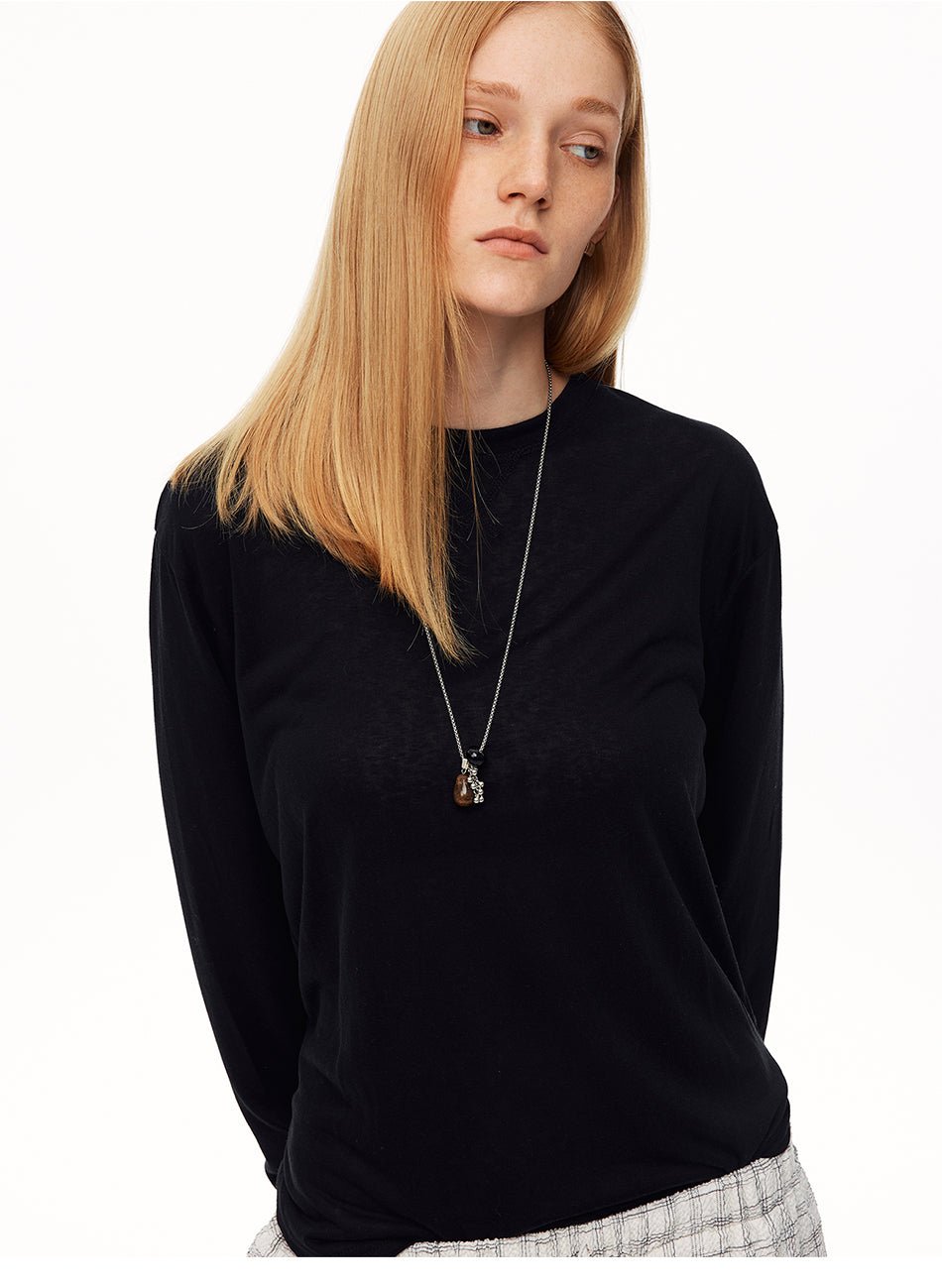 MADWITCH SHEER LYOCELL LONG-SLEEVE T-SHIRT #TC159