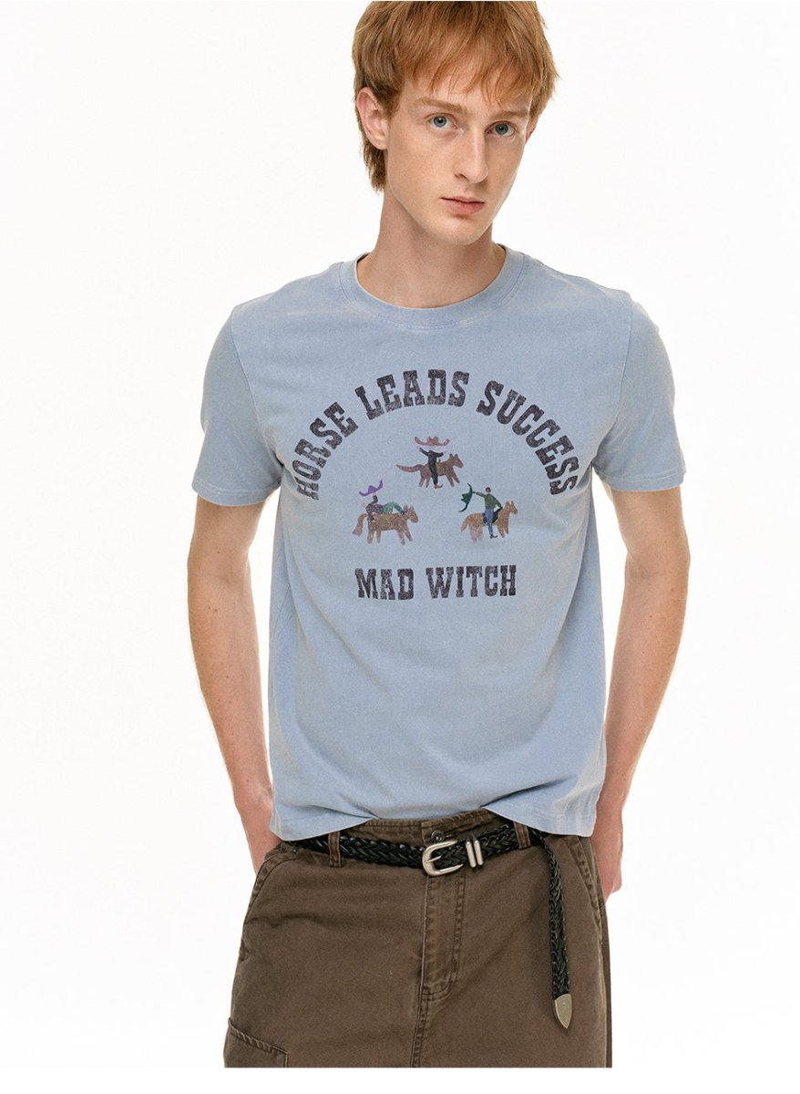 MADWITCH WESTERN PRINT COTTON TEE MD4325 - MadWitch Store