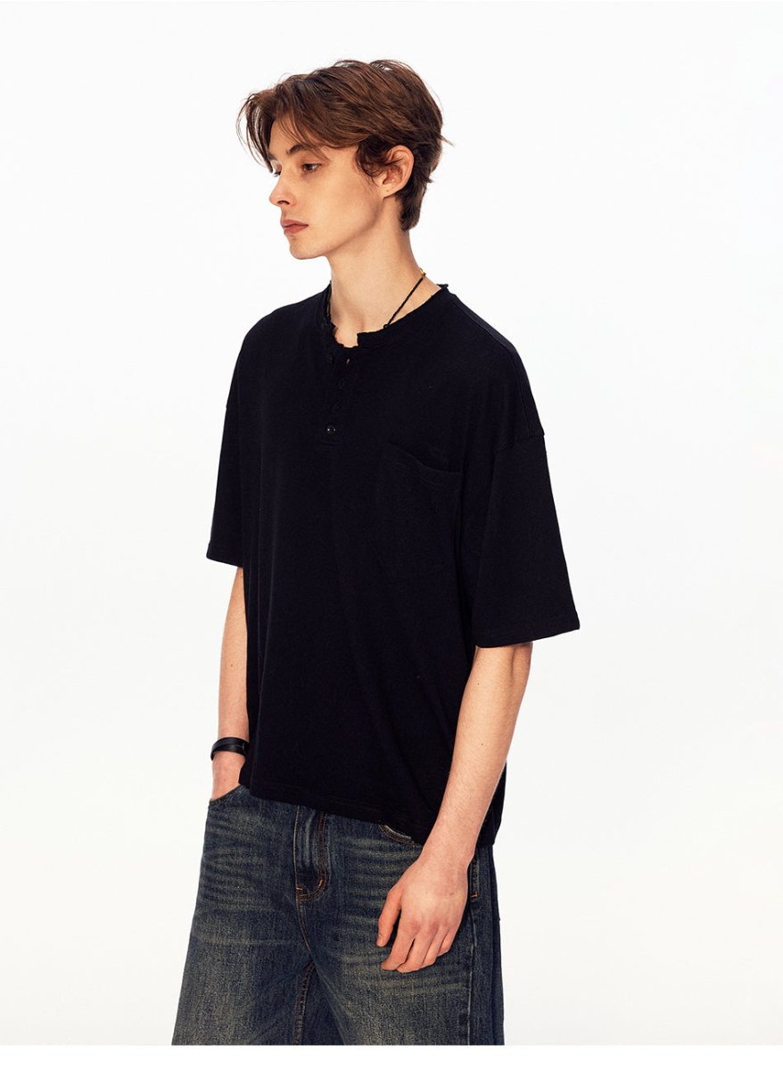 MADWITCH HENLEY LINEN RELAXED TEE UTU055 - MadWitch Store