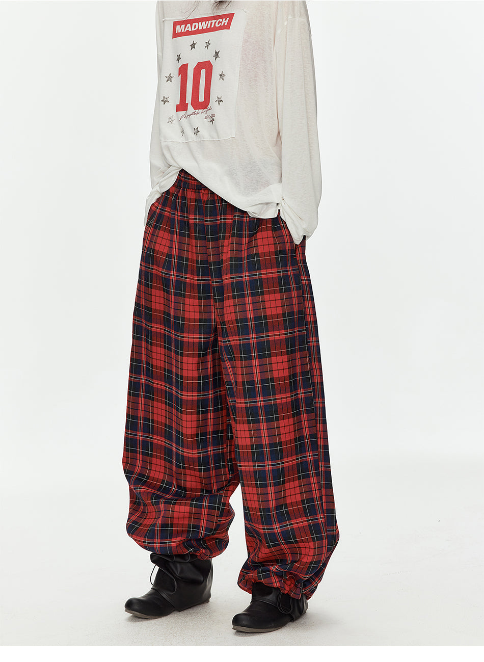MADWITCH RED BLACK PLAID PANTS #CK61021