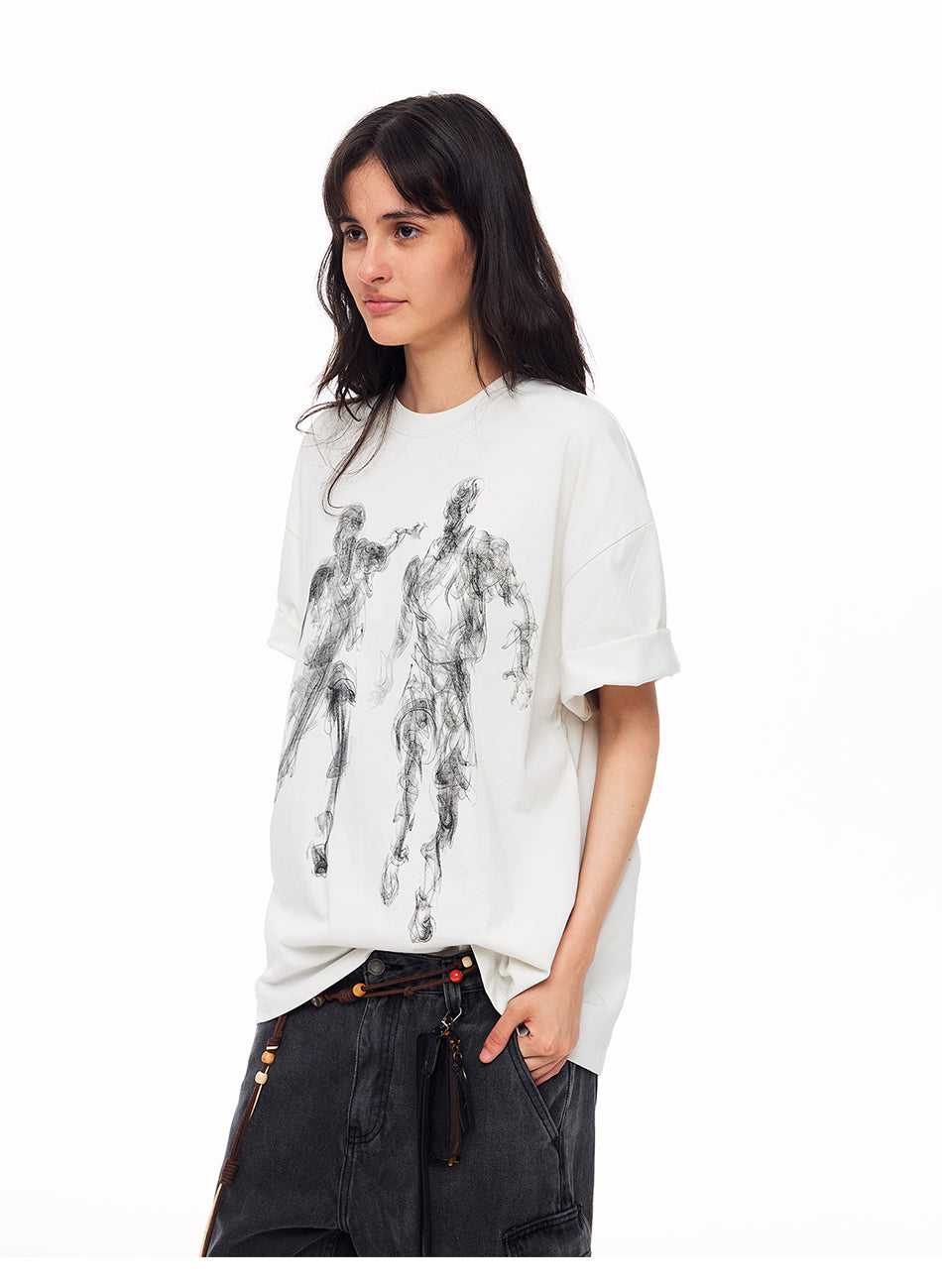 MADWITCH VINTAGE SMOKE CHARACTER GRAPHIC TEE #3265