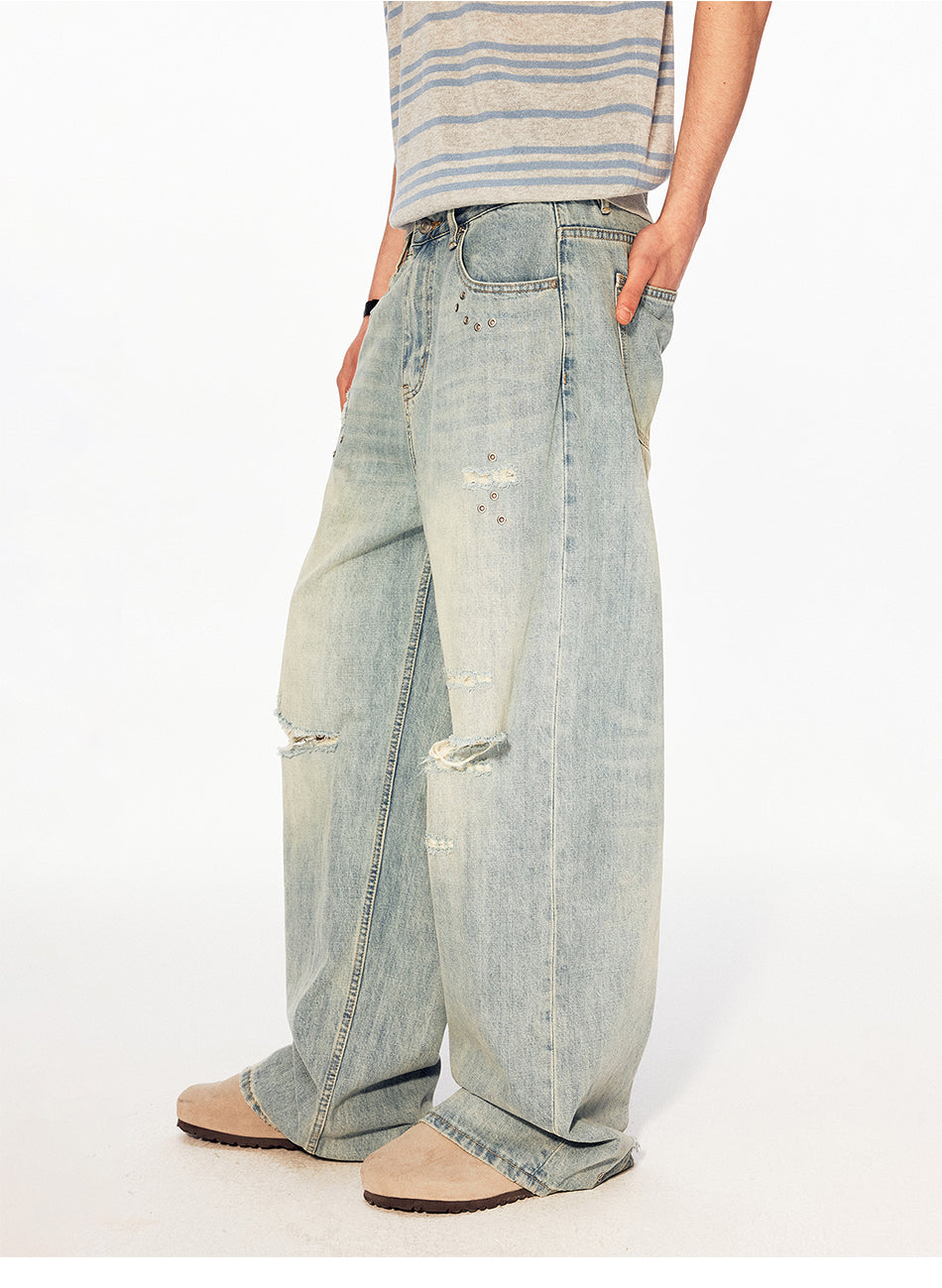 MADWITCH STUDDED DISTRESSED JEANS #CK5613