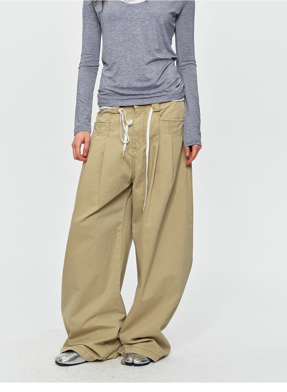 MADWITCH ADJUSTABLE PLEATED WIDE-LEG JEANS #DR6315