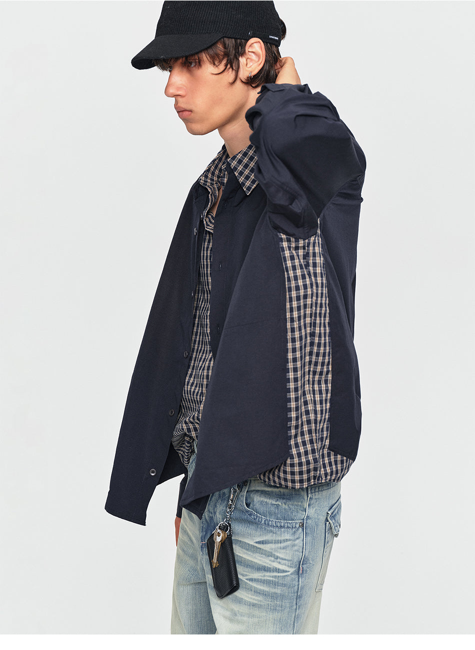 MADWITCH LAYERED PLAID OVERSIZED SHIRT #991513