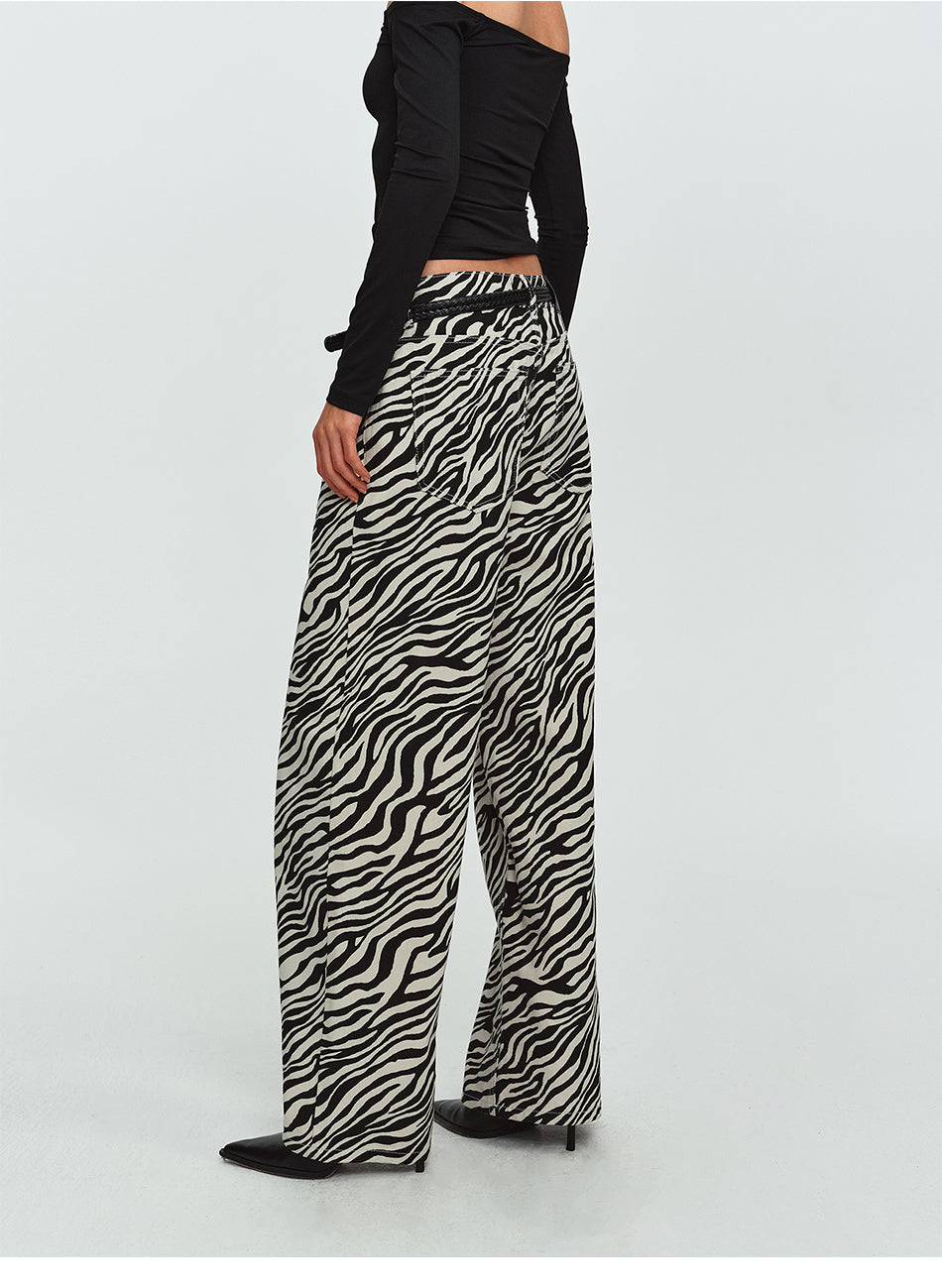 MADWITCH ZEBRA-PRINT RELAXED WIDE-LEG TROUSERS #2026779