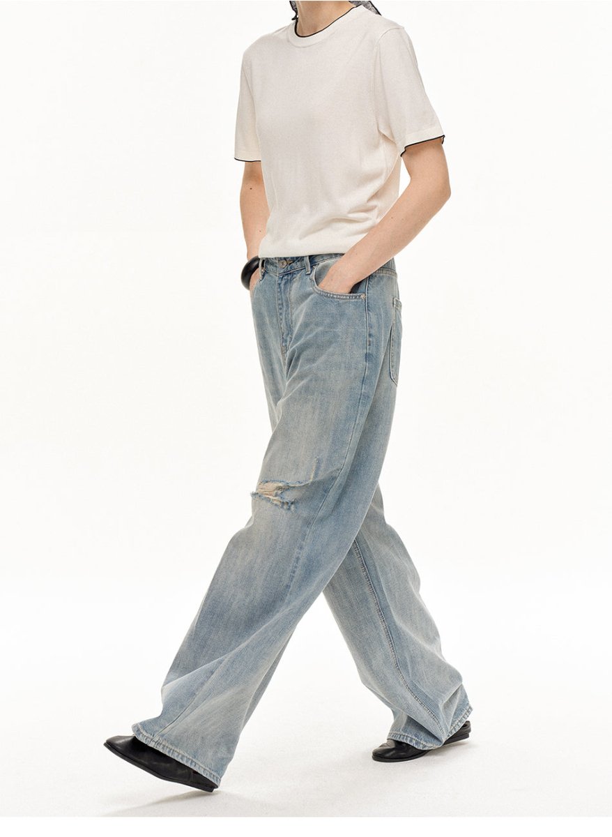 MADWITCH VINTAGE DISTRESSED LOOSE JEANS WHOA124 - MadWitch Store