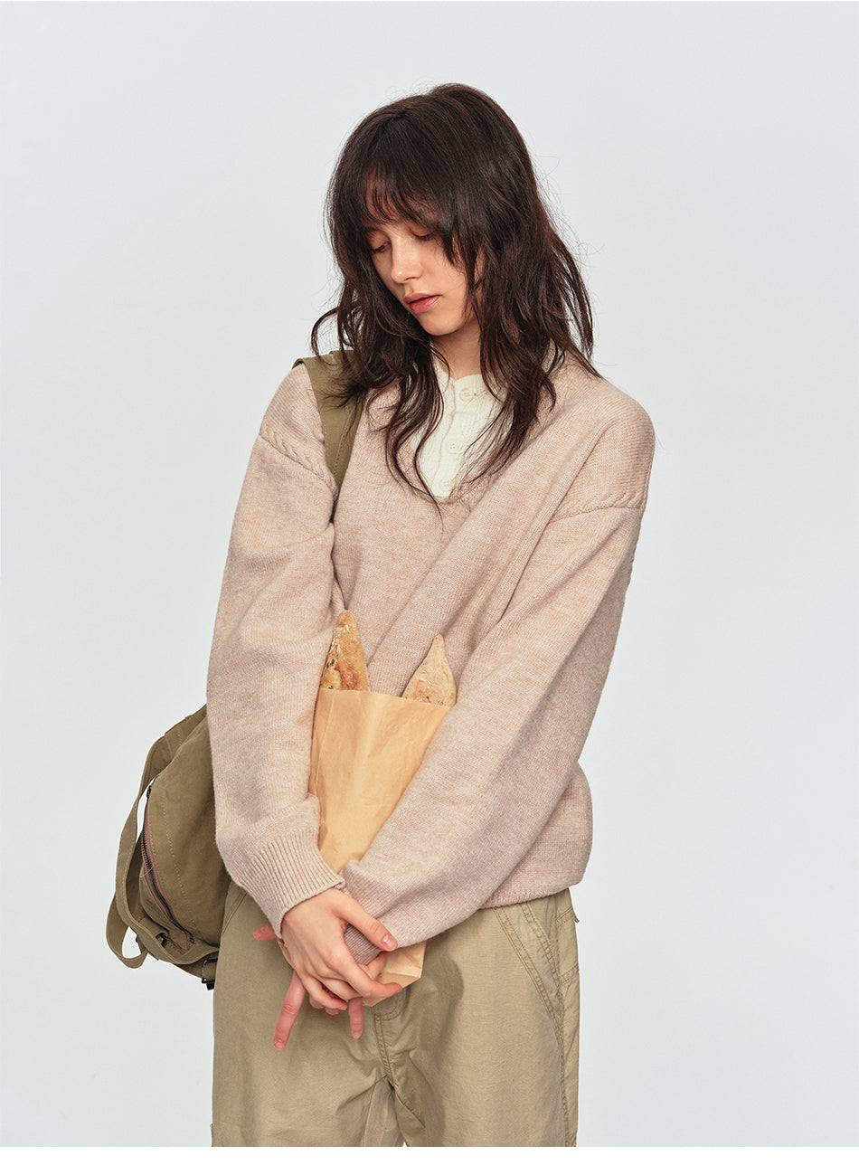 MADWITCH LAYERED HENLEY KNIT SWEATER #AW26832