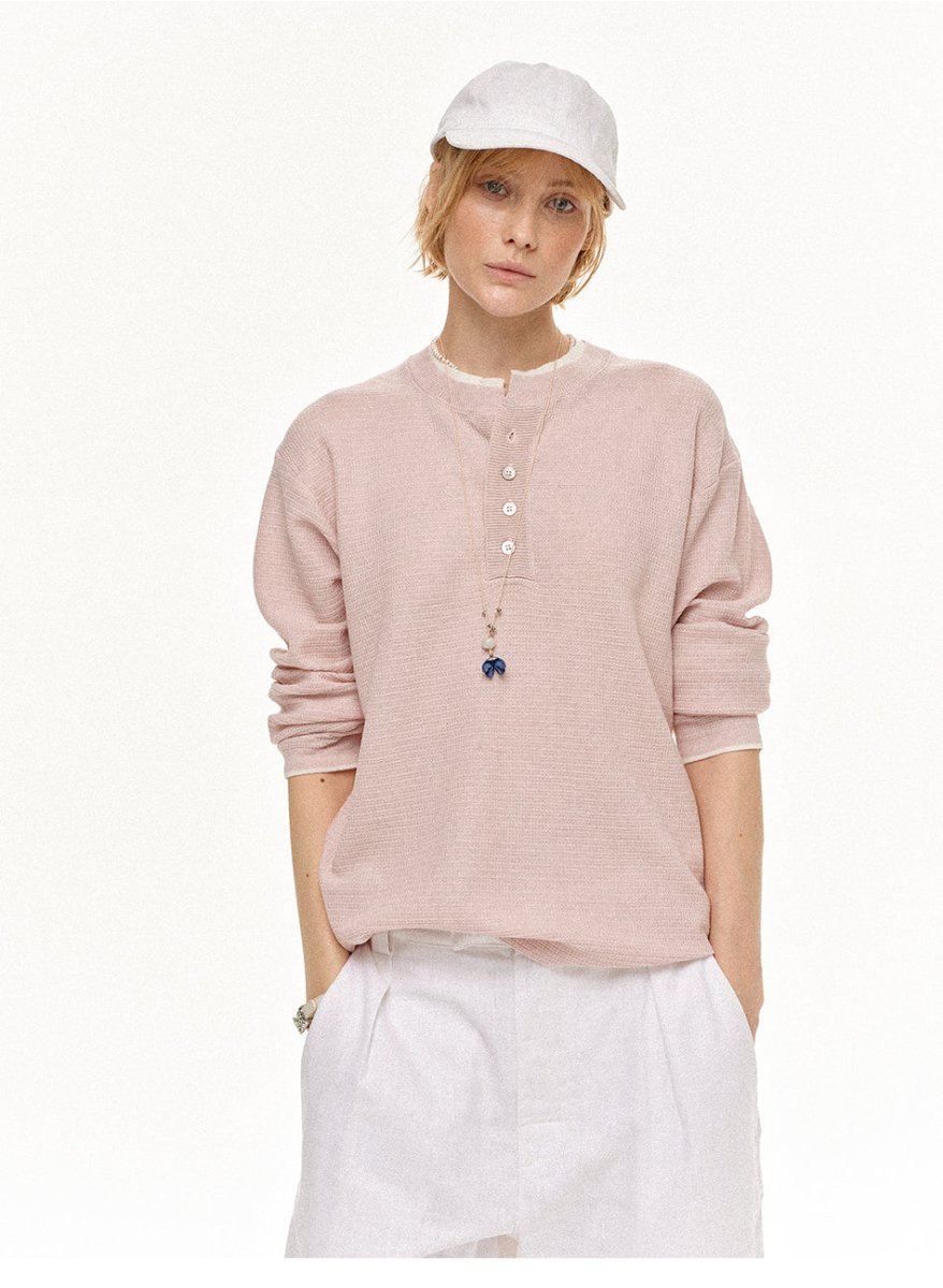 MADWITCH HENLEY WAFFLE KNIT TEE 68633 - MadWitch Store