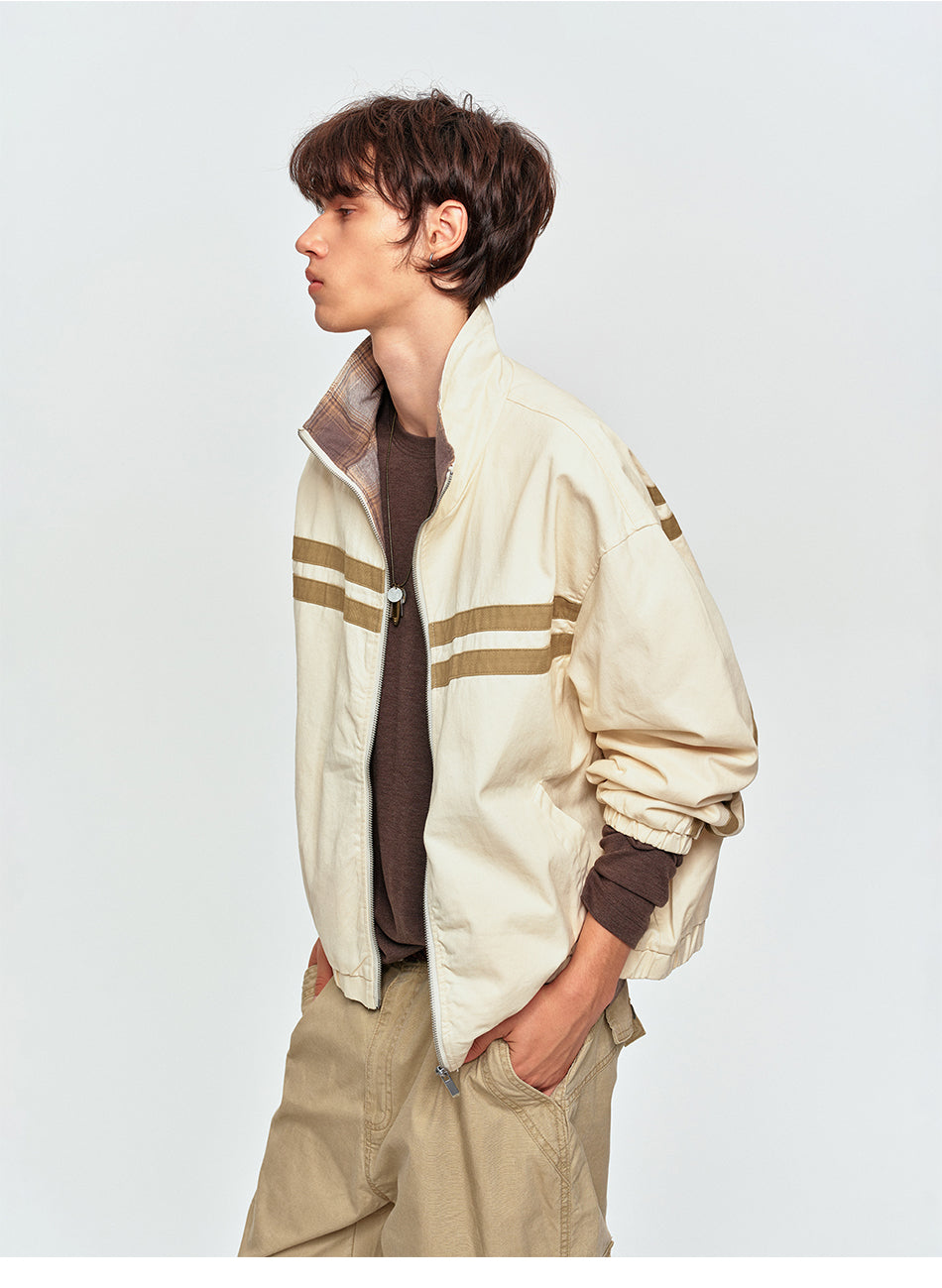 MADWITCH RETRO STRIPED TRACK JACKET #N2111