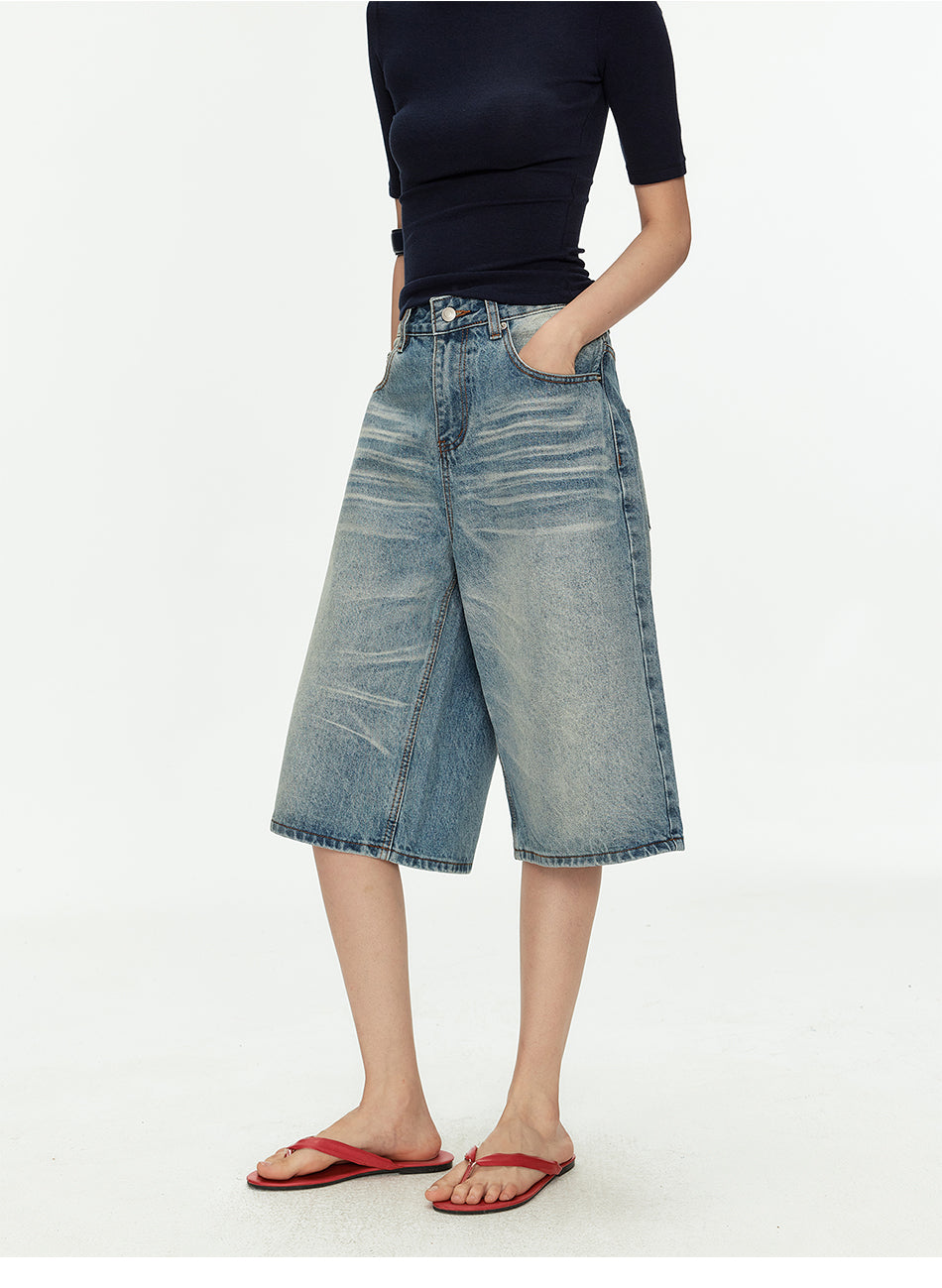 MADWITCH WHISKER WASH CROP JEANS #G60037