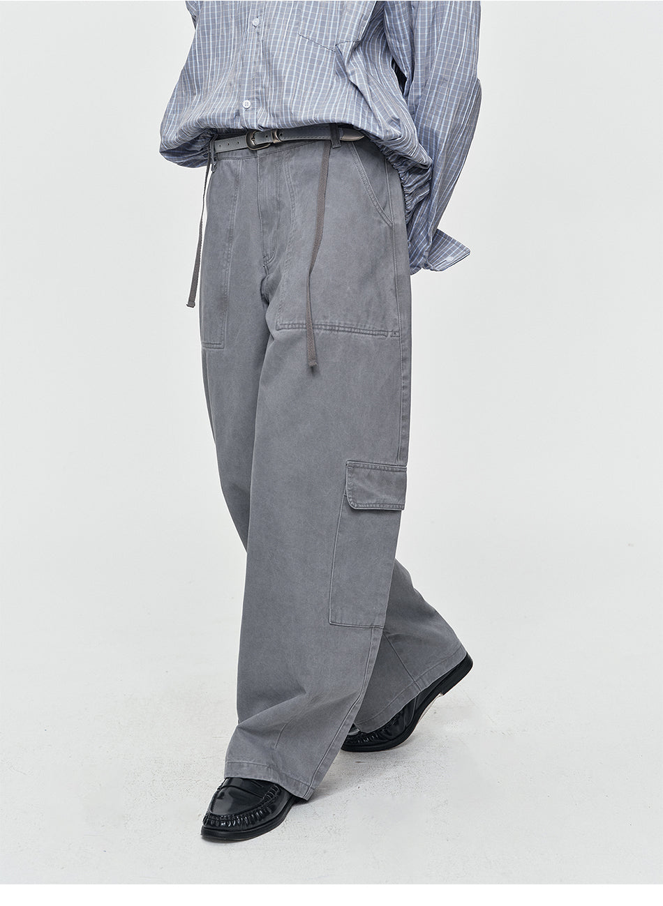 MADWITCH WASHED DRAWSTRING CARGO PANTS #A642