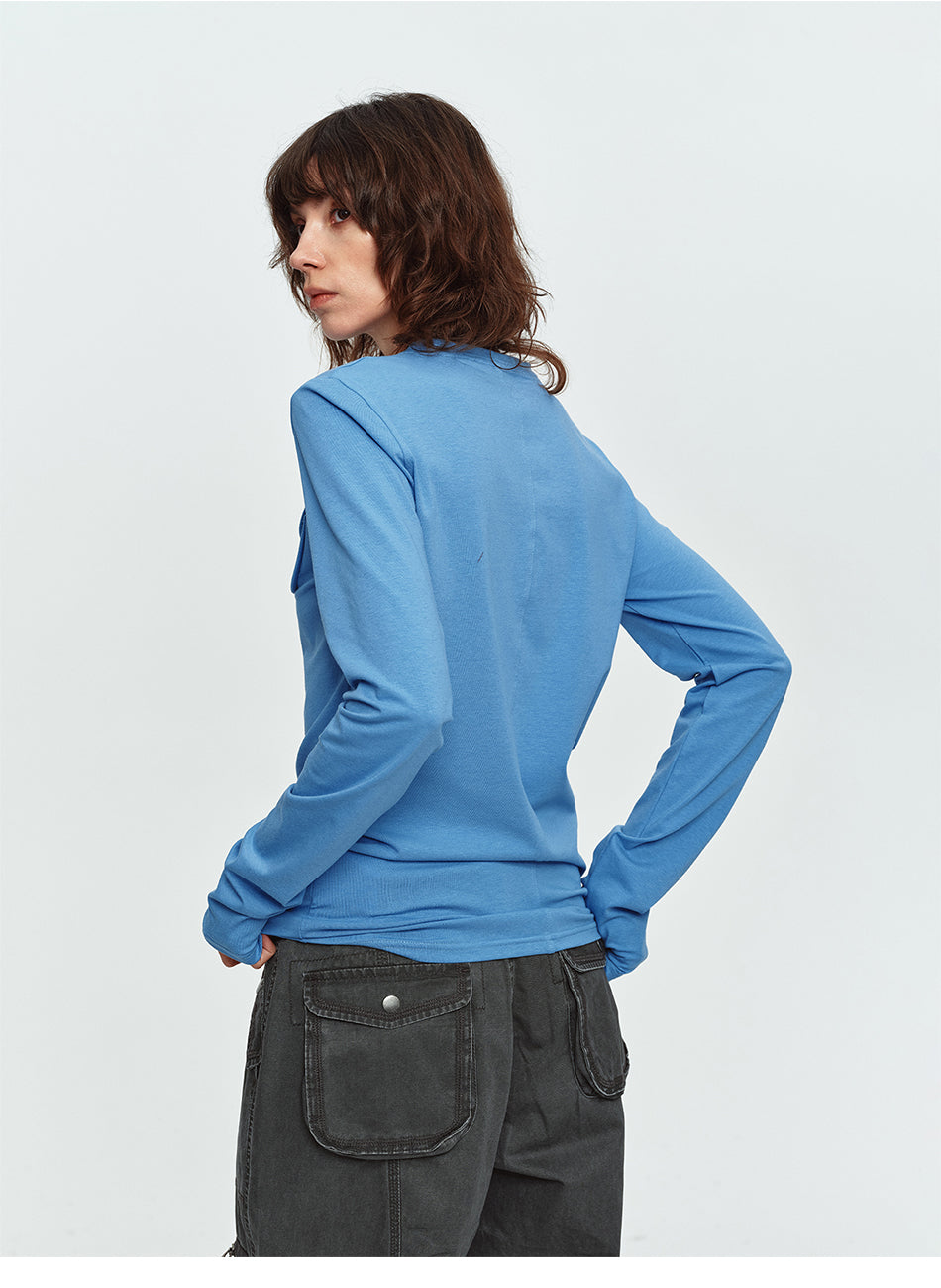 MADWITCH LYOCELL-BLEND DUAL-POCKET HENLEY SHIRT #MD26801C