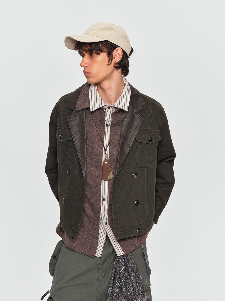 MADWITCH CONTRAST-COLLAR RELAXED UTILITY JACKET #2609WT6101