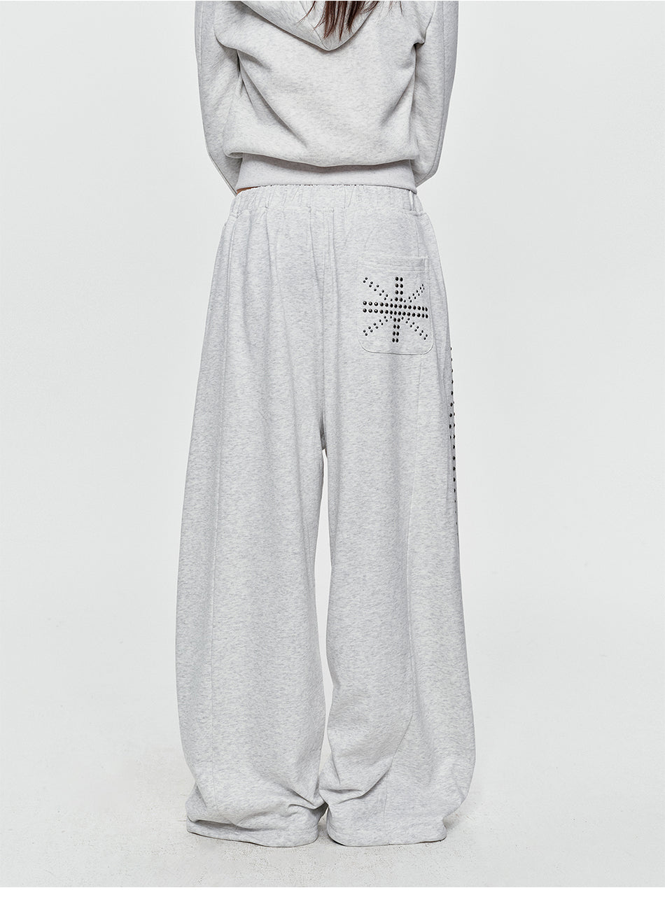 MADWITCH STUDDED WIDE-LEG SWEATPANTS #C1028