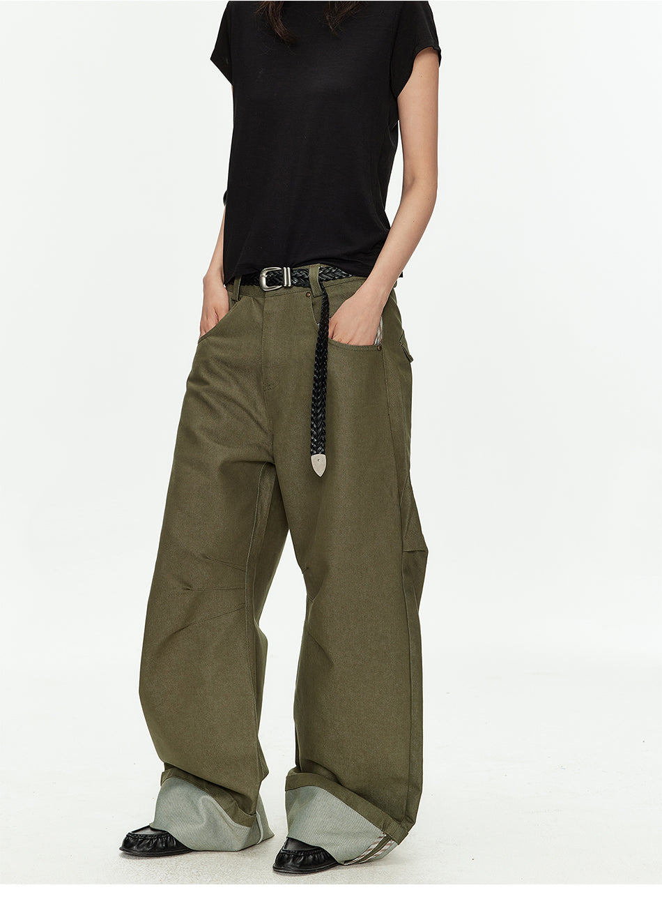 MADWITCH PLAID CARGO BAGGY PANTS #CK61007