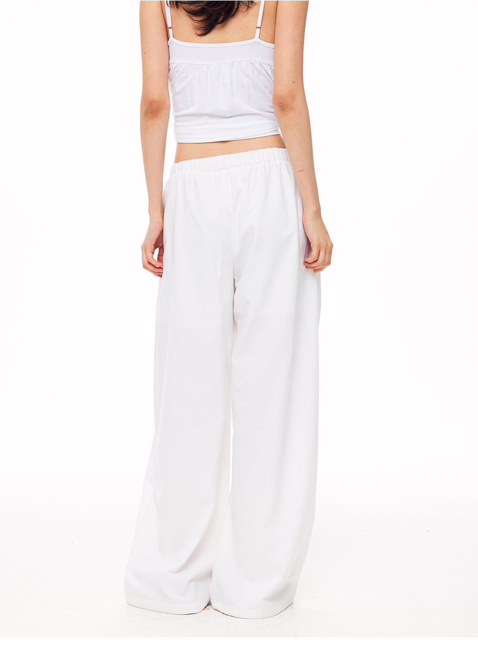 MADWITCH LAID-BACK LINEN-BLEND WIDE-LEG PANTS #CN61079
