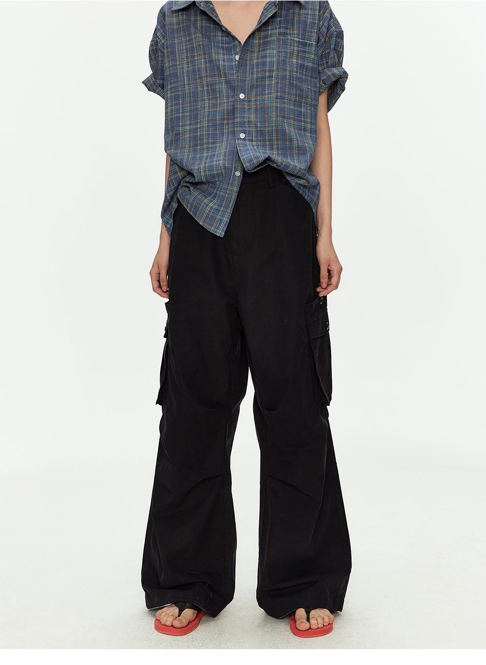 MADWITCH LYCELL BLEND LOOSE CARGO PANTS #CK6995