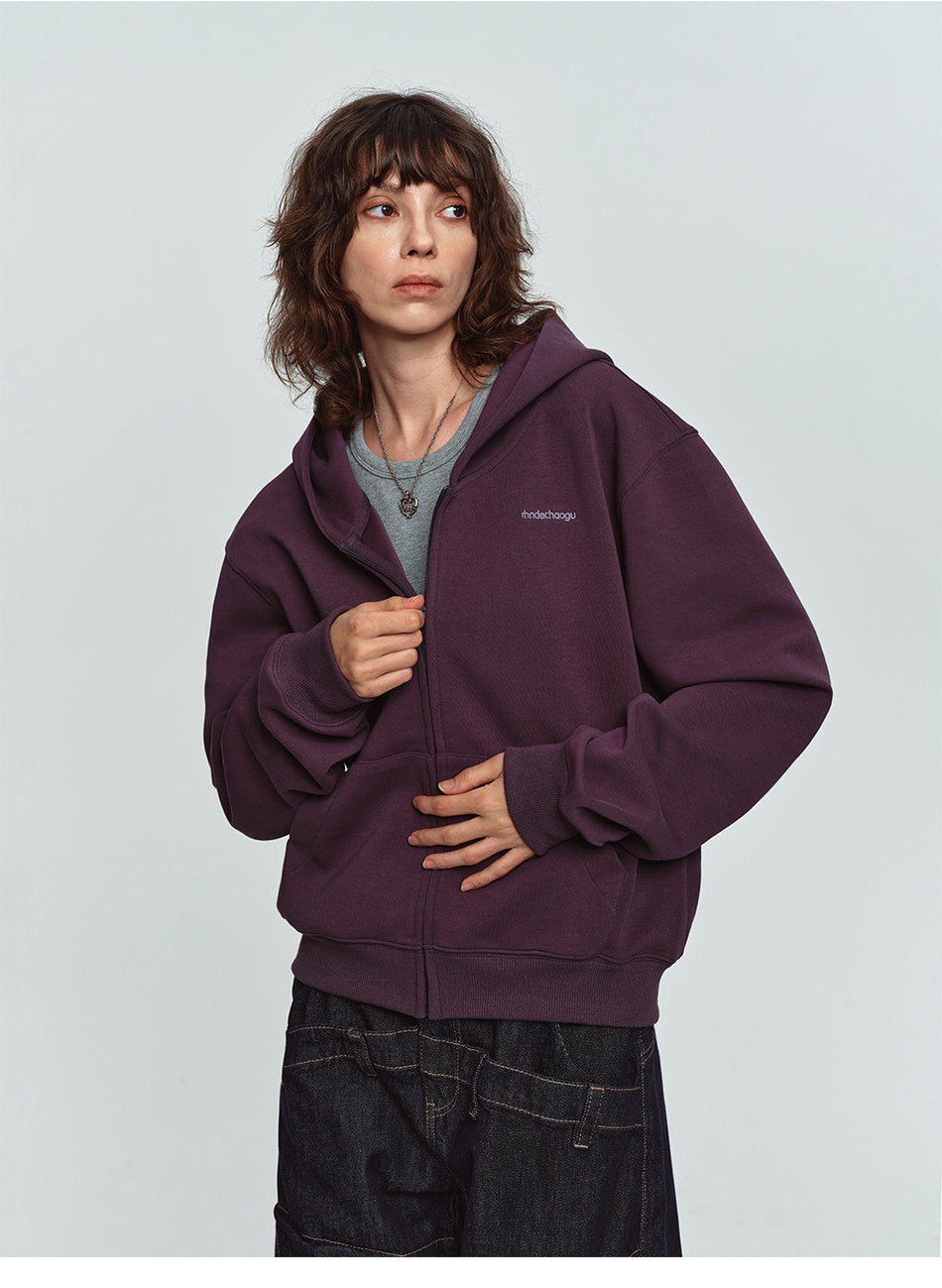 MADWITCH EMBROIDERED CROPPED ZIP HOODIE #2026756