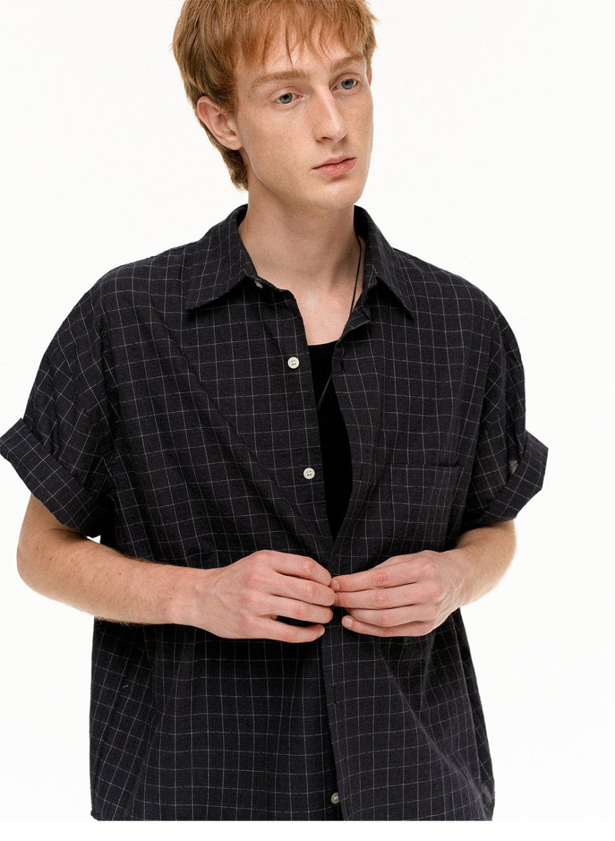 MADWITCH VINTAGE PLAID RELAXED SHIRT 26007 - MadWitch Store