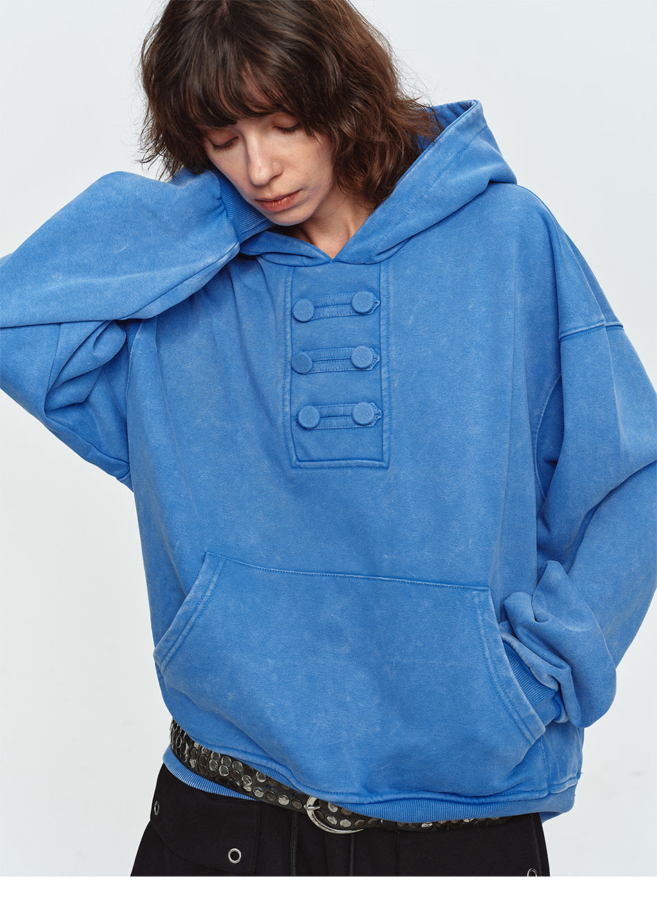 MADWITCH HEAVYWEIGHT WASHED NAPOLEON-BUTTON HOODIE #L2026604
