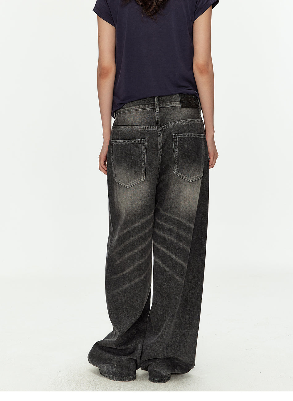 MADWITCH VINTAGE WASHED GRADIENT WIDE JEANS #GPC9805