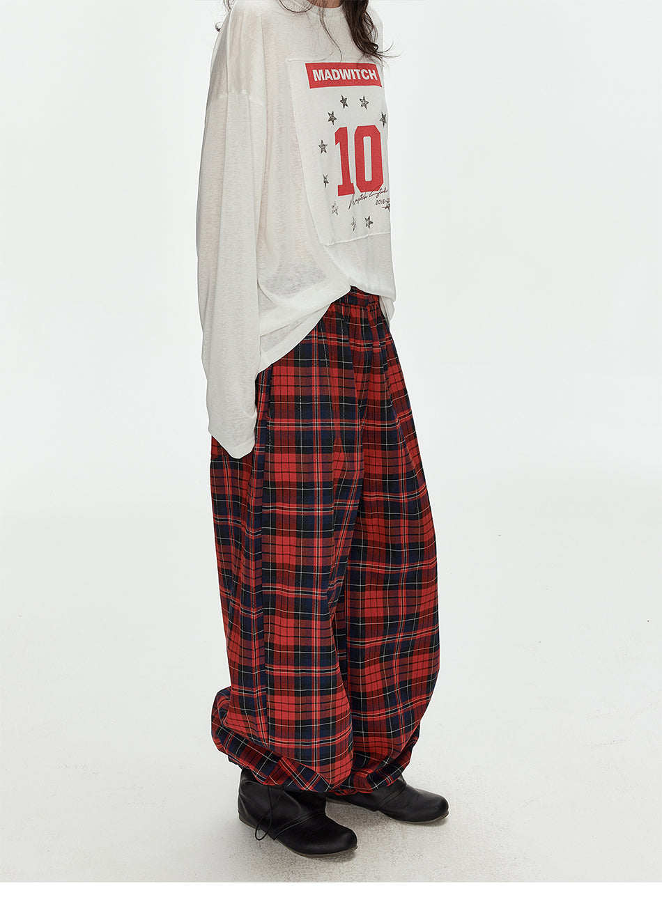 MADWITCH RED BLACK PLAID PANTS #CK61021
