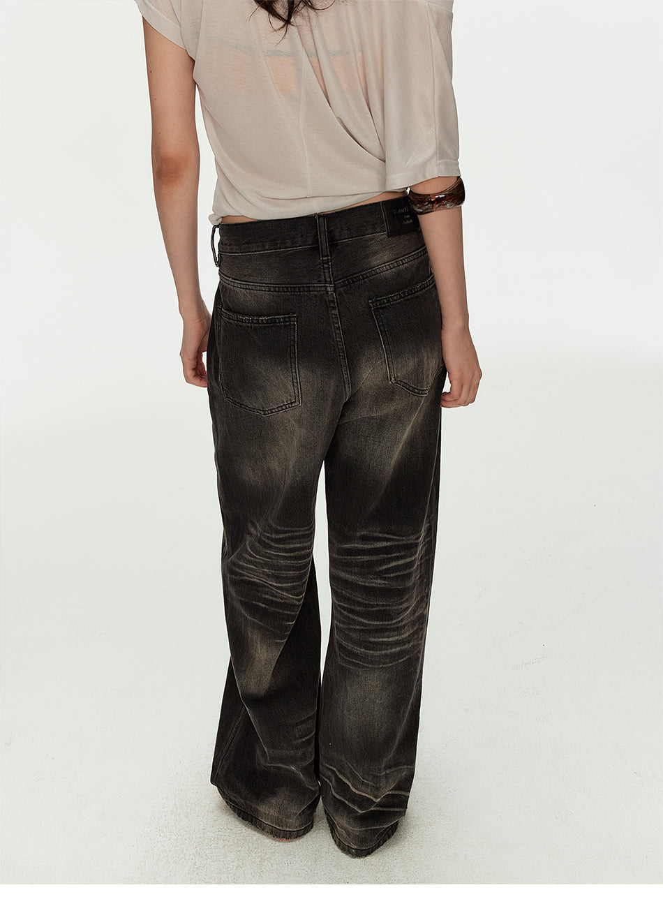 MADWITCH GRAY WASH BAGGY JEANS #GPC5608