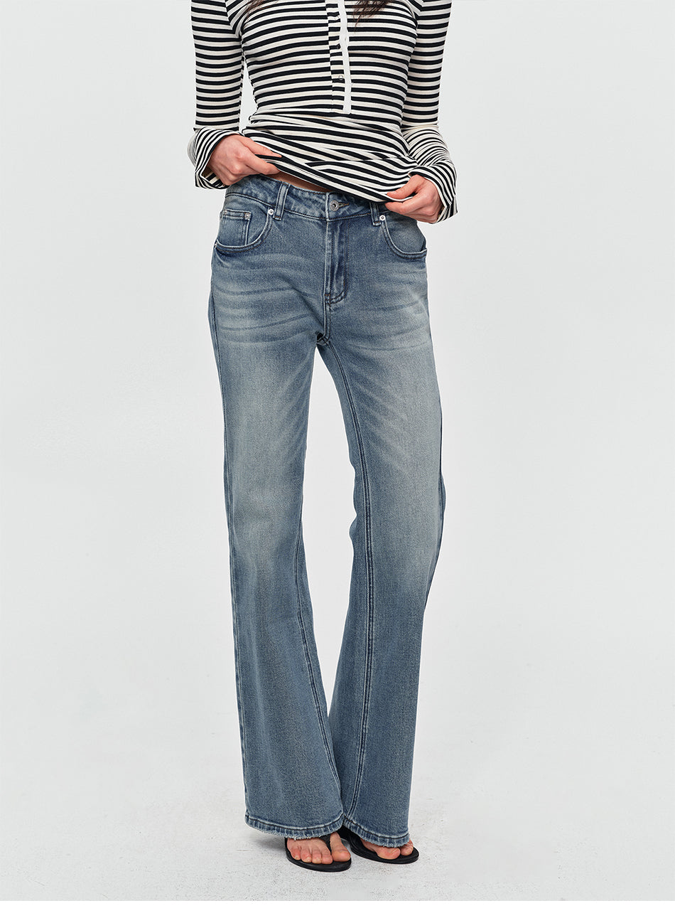 MADWITCH VINTAGE RAW-HEM FLARED JEANS #CN9855