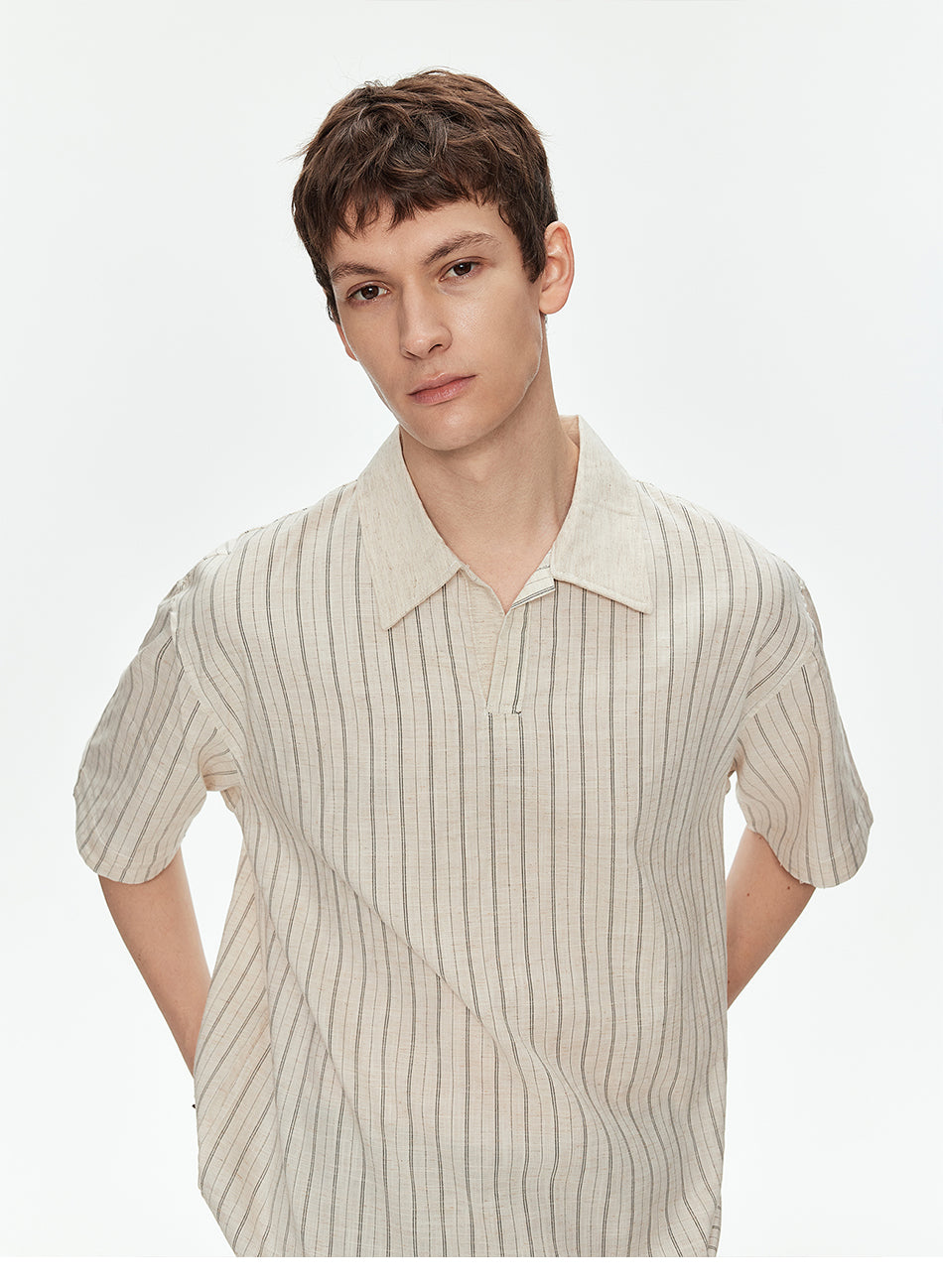 MADWITCH CUBA COLLAR STRIPE SHIRT #C2646C26