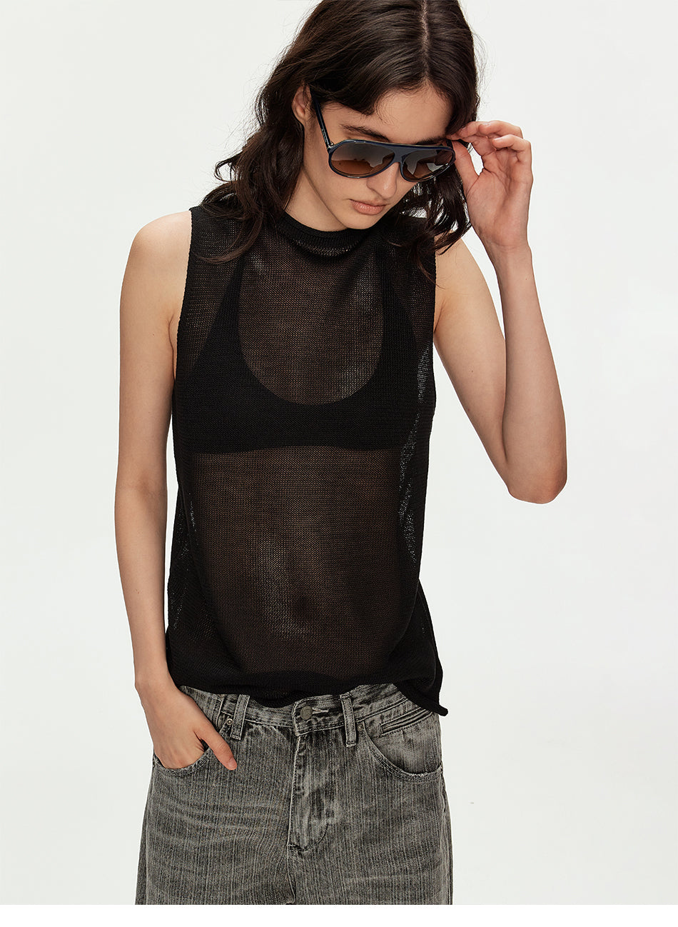 MADWITCH MESH SLEEVELESS TOP #MYCB019