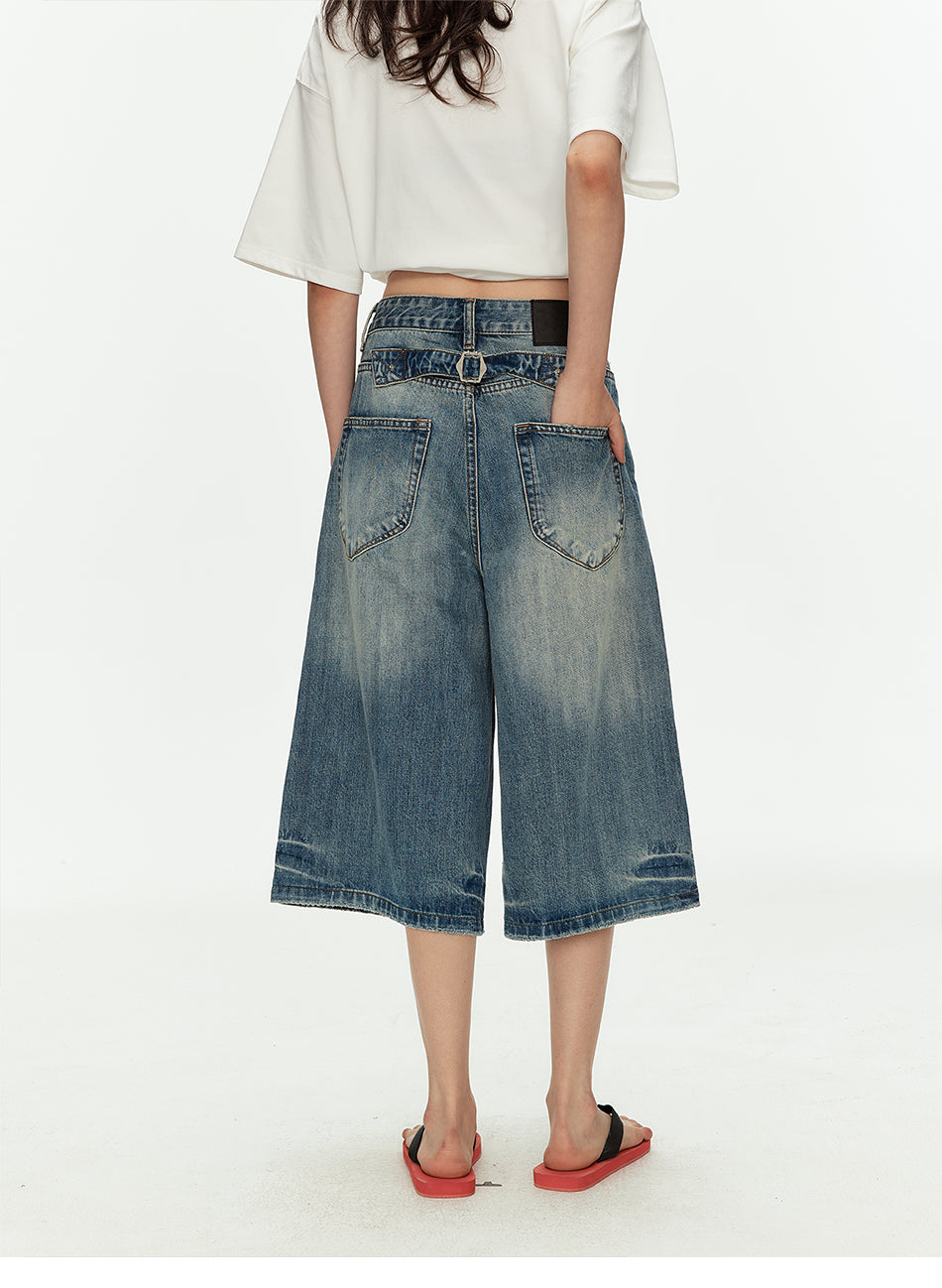 MADWITCH WASHED PARIS BUCKLE JEANS #CK9815D
