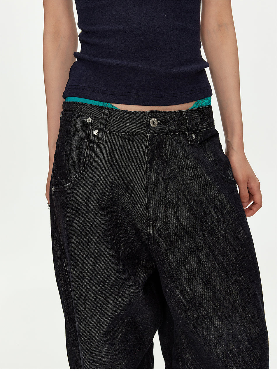 MADWITCH RAW SELVEDGE CURVED JEANS #GPC9813