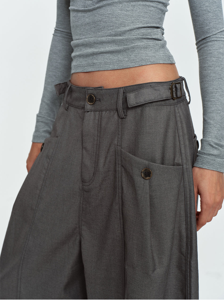 MADWITCH ADJUSTABLE TAILORED WIDE-LEG TROUSERS #26203