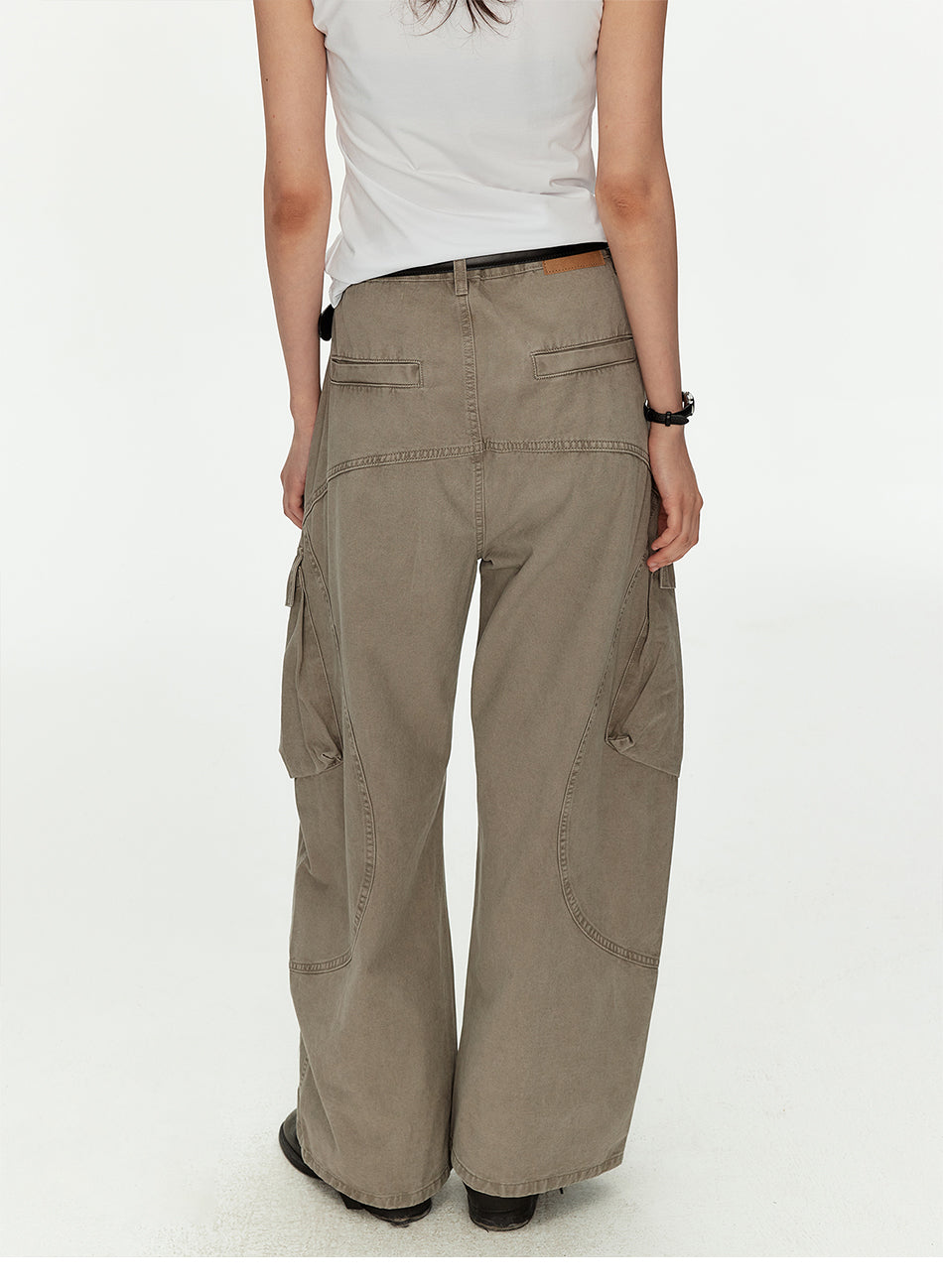 MADWITCH VINTAGE WASHED CURVED CARGO PANTS #K701