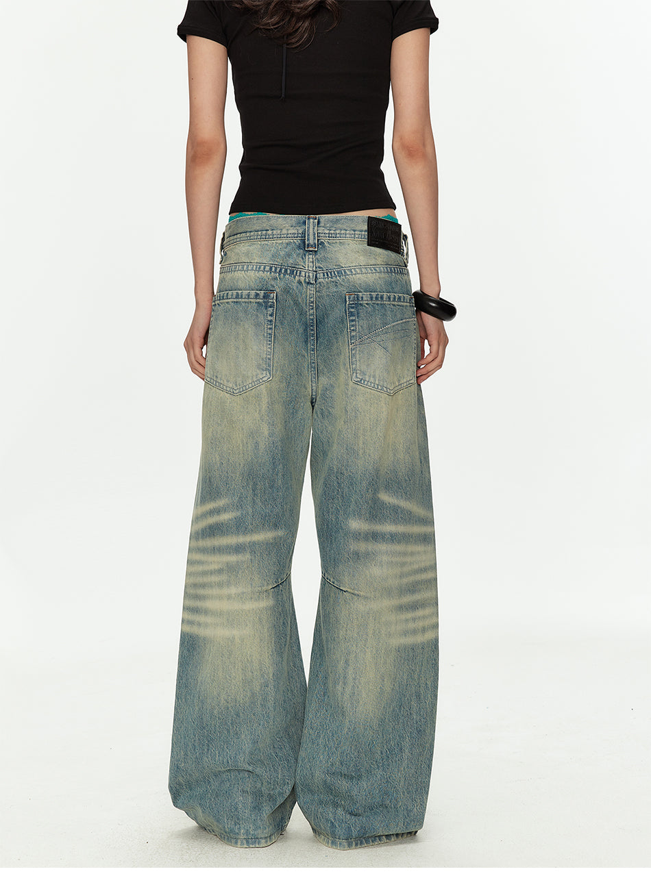 MADWITCH CURVED LEG VINTAGE WIDE JEANS #GPC9820