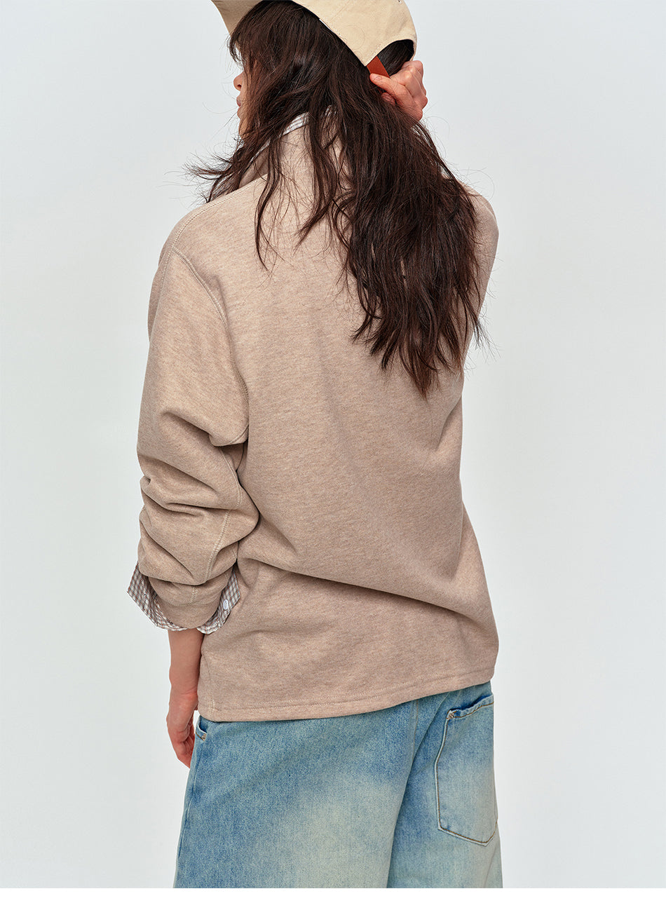 MADWITCH RAGLAN-SLEEVE STAND-COLLAR ZIP SWEATSHIRT #WT2373