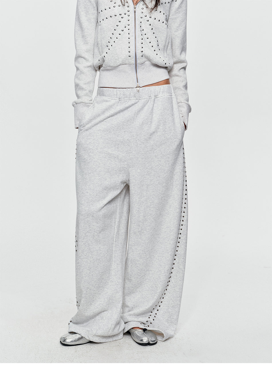 MADWITCH STUDDED WIDE-LEG SWEATPANTS #C1028