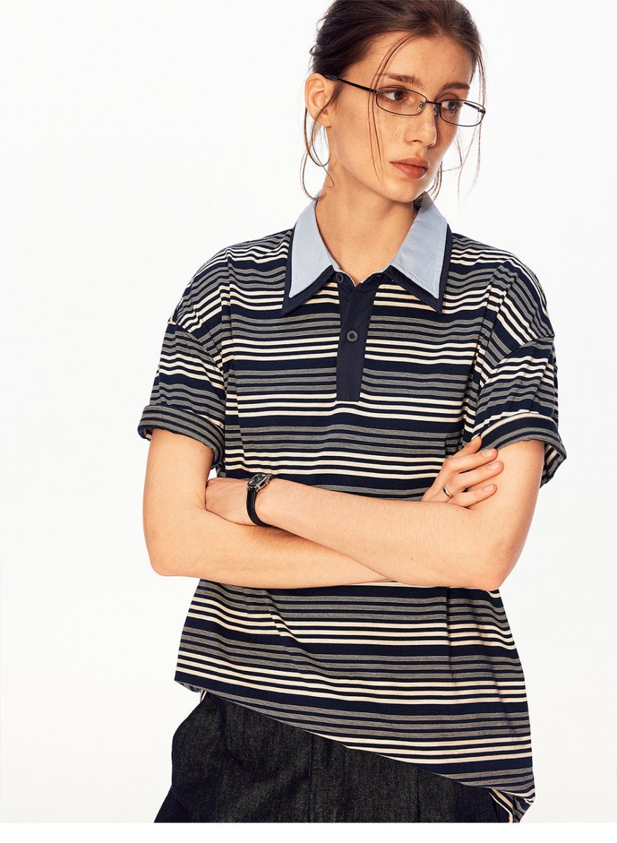 MADWITCH VINTAGE STRIPE POLO SHIRT 991250 - MadWitch Store
