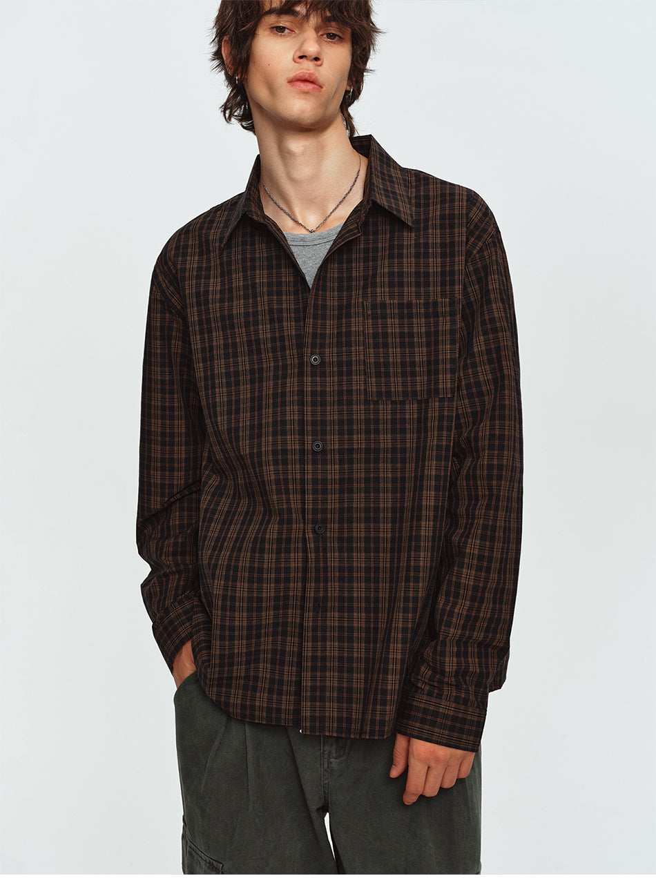 MADWITCH PLAID RELAXED-FIT CASUAL SHIRT #CR6256